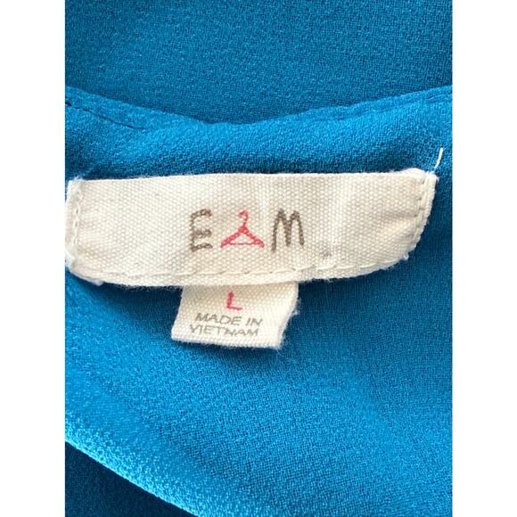 EAM Blue V Neck Sheer Top - Picture 8 of 10